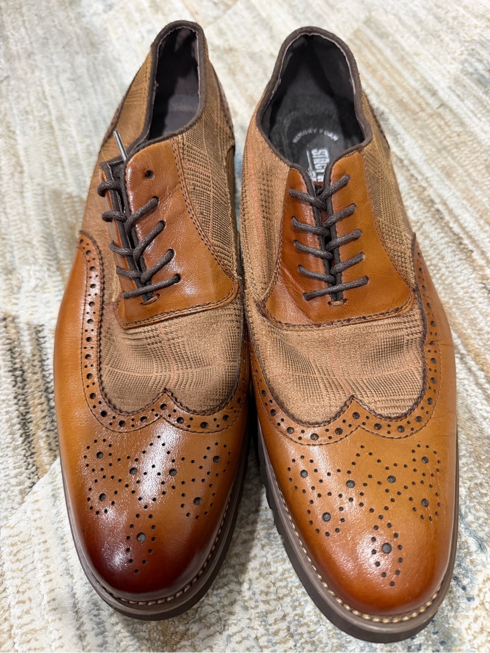Stacy Adams Two-Tone Brown Wingtip Oxfords